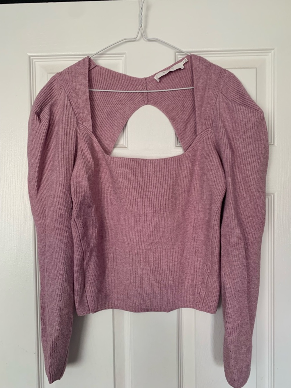 Astr Dust Pink/Lilac Ribbed Knit Top with Back Cutout